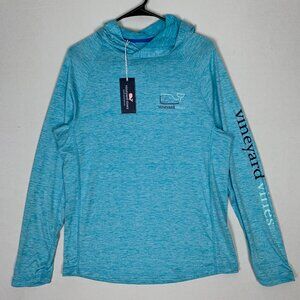 Vineyard Vines Performance Men's Burgee Whale Harbor Hoodie Blue Small NWT